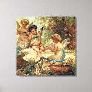 Toile Angels de musicien par Hans Zatzka, art raffiné d