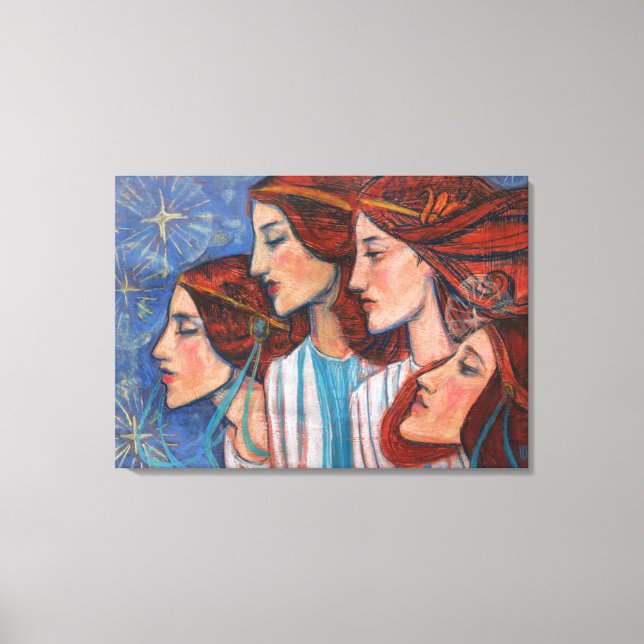 Toile Anges de Noël Art Nouveau Peinture Gingembre Femme (Recto)