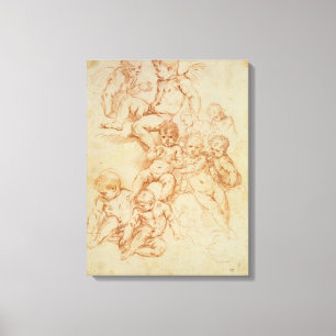 Toile Anges, début du 17ème siècle (craie rouge sur l