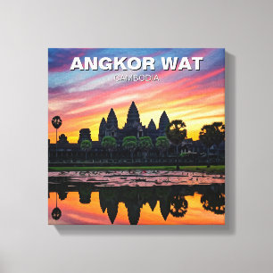 Toile Angkor Wat Cambodia Sunset