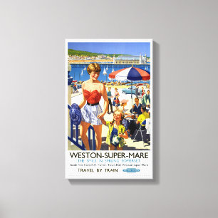 Toile Angleterre Weston Super Mare Poster Vintage voyage
