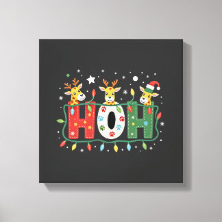 Toile Animaux de Noël assortis Chapeau de Père Noël Ho H