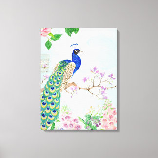 Toile Animaux de paon | Oiseau floral | Cool Peacock