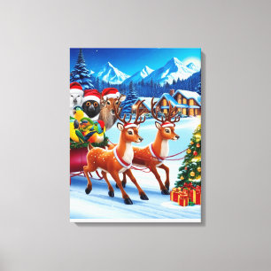 Toile Animaux festifs Canvas de Noël Art 18"x24"Design