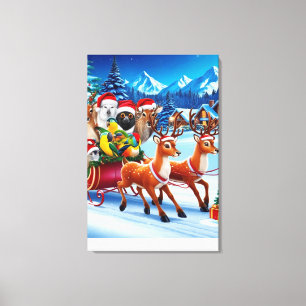 Toile Animaux festifs Canvas de Noël Art 24"x 36"