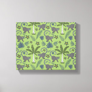 Toile Animaux tropicaux sans soudure motif vert et gris