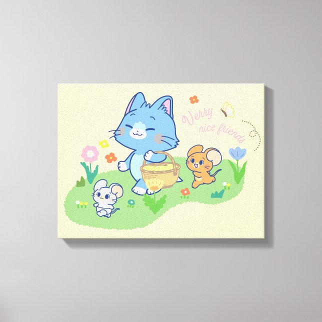 Toile Anime Tom, Jerry et Tuffy Picnic (Recto)