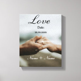 Toile Anniversaire de Couple Personnalisé Amour
