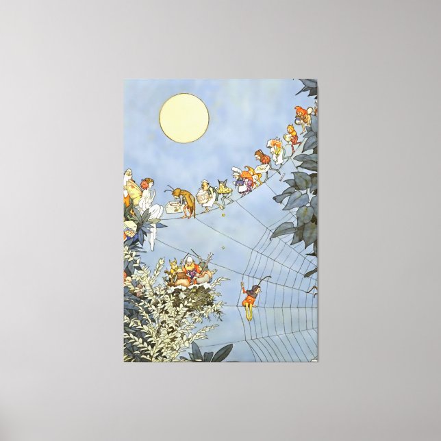 Toile "Anniversaire des fées" par Heath Robinson (Recto)