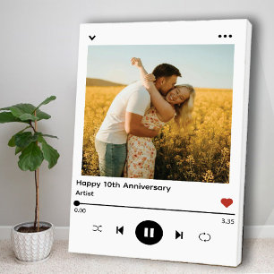 Toile Anniversaire du Mariage romantique Photo Chanson A