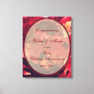Toile Anniversaire du Mariage Ruby personnalisable