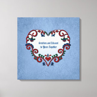 Toile Anniversaire Scandinave du coeur rousel personnali