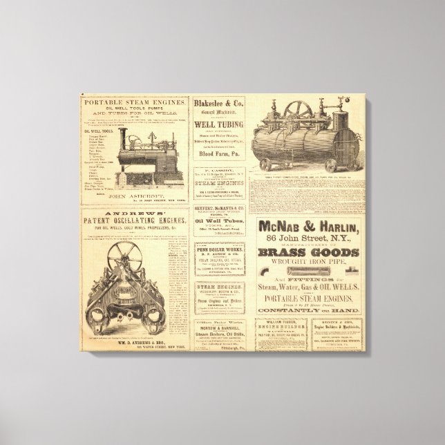 Toile Annonces pétrolières à New York (Recto)