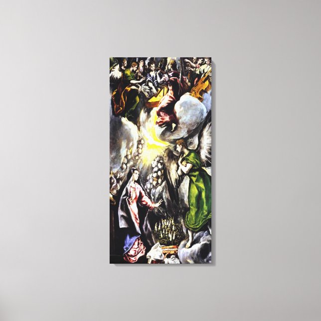 Toile Annonciation d'El Greco Vierge Marie Papier en toi (Recto)