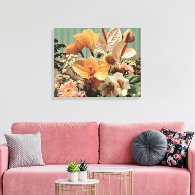 Toile Anthurium and Tropical Floral Arrangement (Insitu(Salon))