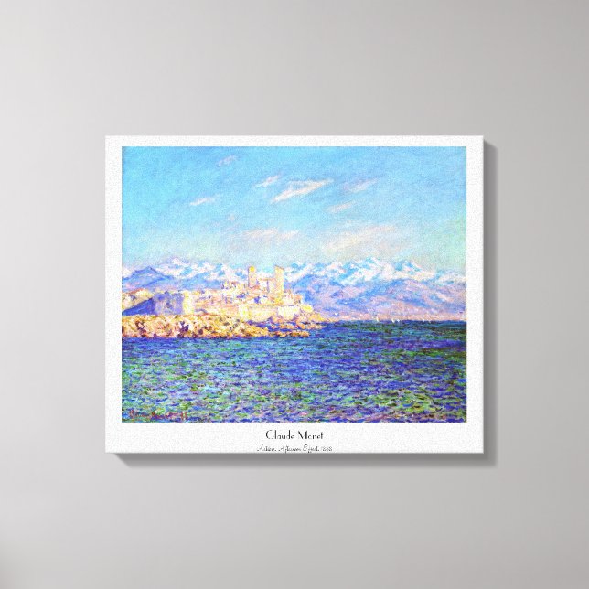 Toile Antibes, Effet après-midi, 1888 Claude Monet cool, (Recto)