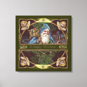 Toile Antique de Noël des Père Noël Angels victoriens