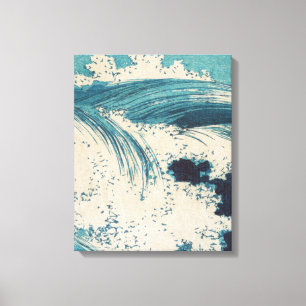 Toile Antique Japonais Bleu Vagues Océan Imprimer
