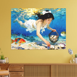 Toile "Aoi of the Deep" - Un portrait océanique