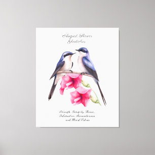 Toile Août Mois de naissance Gladiolus à fleurs avec ois