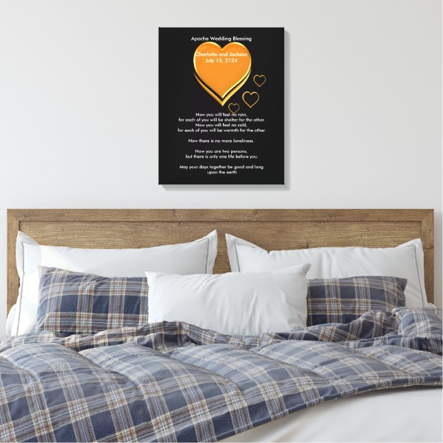 Toile Apache Mariage Bénédiction Coeurs d'or (Insitu(Chambre))