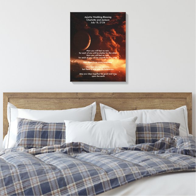 Toile Apache Mariage Bénédiction Lune et Univers (Insitu(Chambre))
