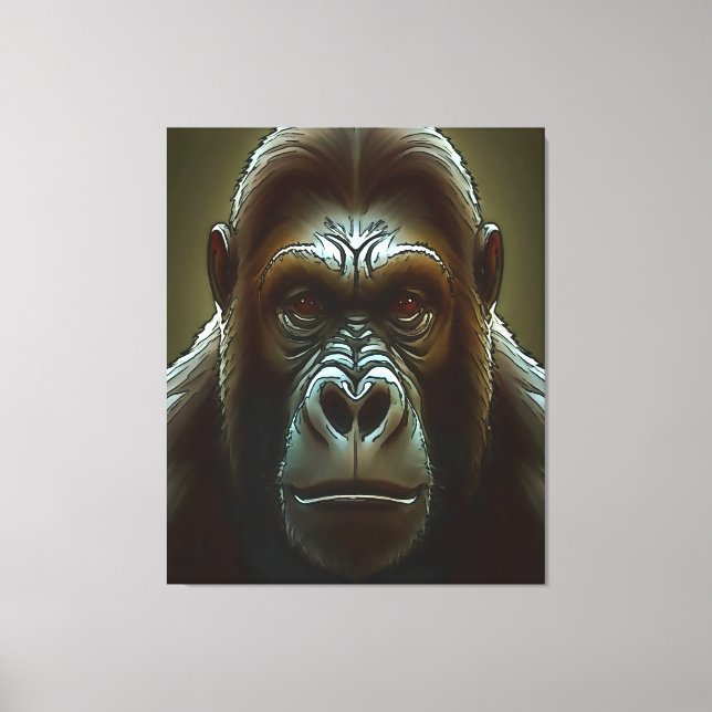 Toile Ape Mountain Gorilla Fun Face Black Outdoor Art (Recto)