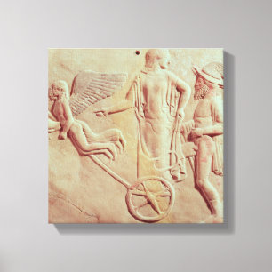 Toile Aphrodite et Hermes montant sur un char
