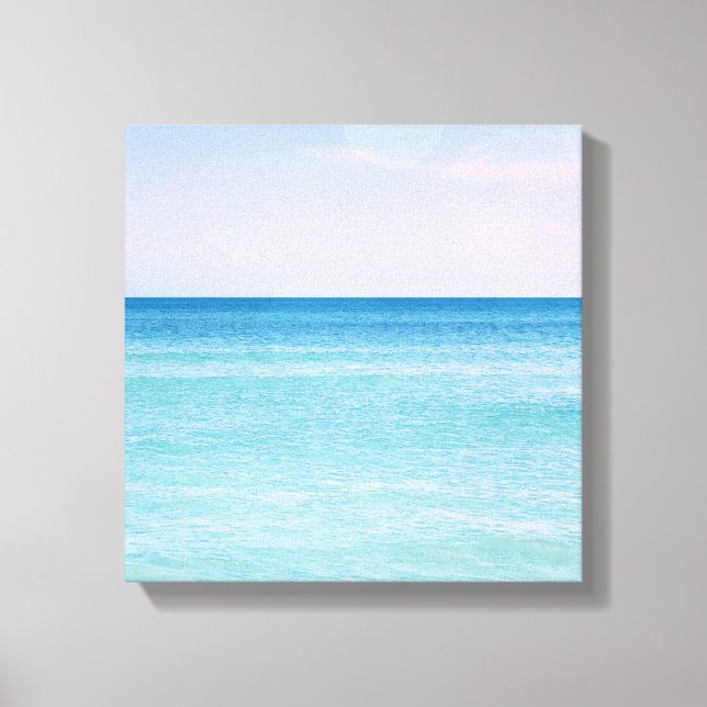 Toile Aqua Turquoise Lavender Ocean Waves Plage tropical (Recto)