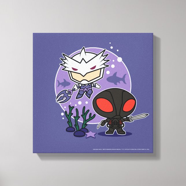 Toile Aquaman | Chibi Orm & Black Manta Graphisme sous-m (Recto)