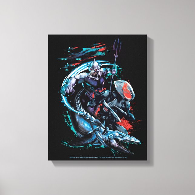 Toile Aquaman | Orm, Manta Noir, Tylosaur, & Ships (Recto)