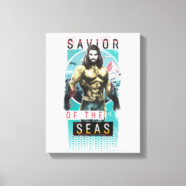 Toile Aquaman | "Sauveur Des Mers" Graphique Moderniste (Recto)
