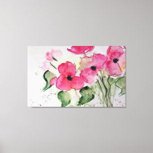 Toile Aquarell rosa Blumen