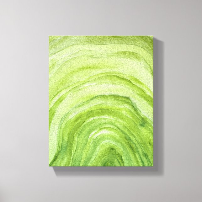 Toile Aquarelle Abstraite Lime Green Agate II (Recto)