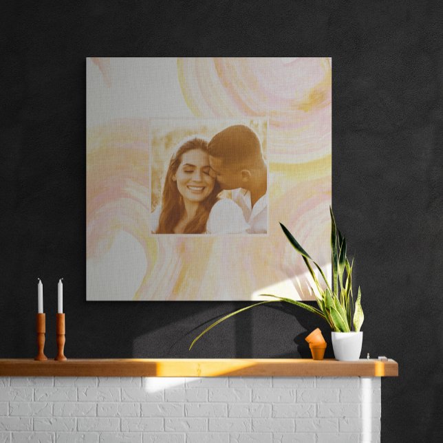 Toile Aquarelle Abstraite rose rose unique photo personn (Créateur téléchargé)