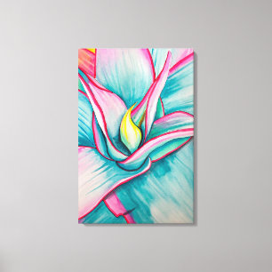 Toile Aquarelle agave succulente art