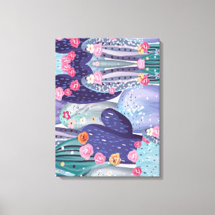 Toile Aquarelle colorée Motif Cactus