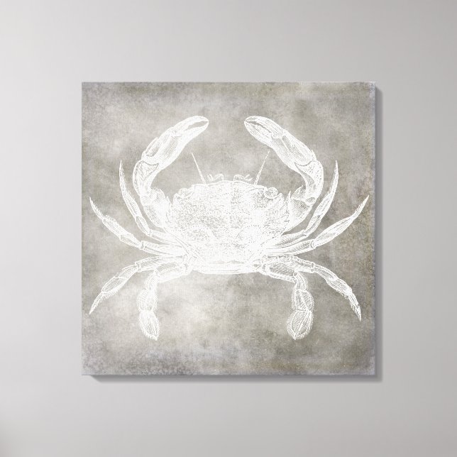 Toile Aquarelle côtière Crabe Acier Eau Neutre (Recto)