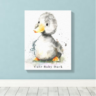 Toile Aquarelle de canard pour bébé mignonne