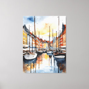 Toile Aquarelle de Copenhague