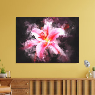 Toile Aquarelle de fleur de Stargazer - bb 01