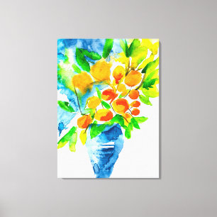 Toile Aquarelle de fruits d'art kumquat orange