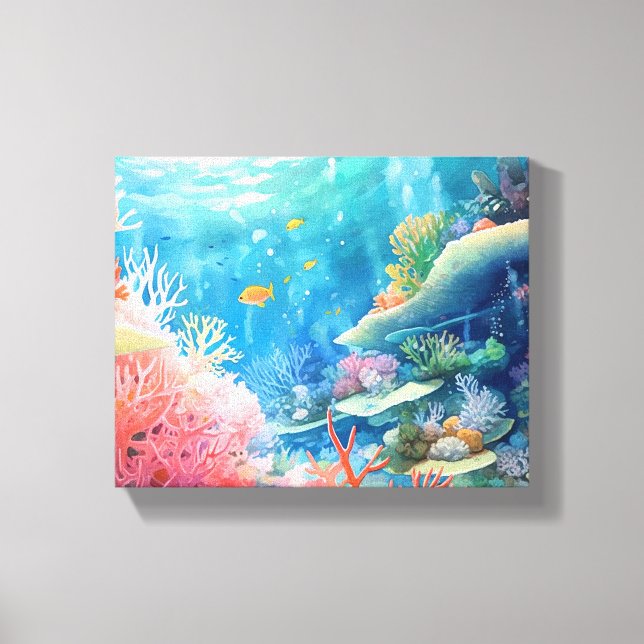Toile Aquarelle de la Grande barrière de corail (Recto)