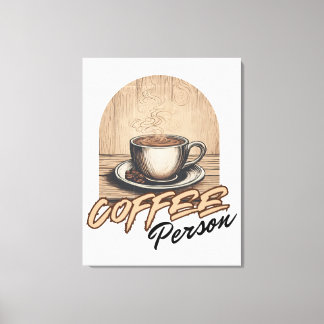 Toile Aquarelle de la personne du café