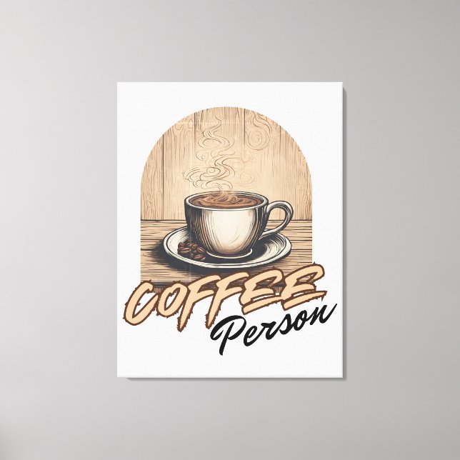 Toile Aquarelle de la personne du café (Recto)