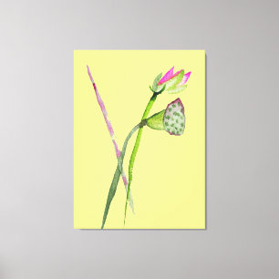 Toile Aquarelle de Lotus rose Art de peinture zen