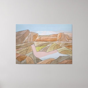 Toile Aquarelle de plage perdue Imprimer