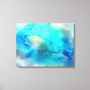 Toile Aquarelle de poisson tropical hawaïen - Poisson p