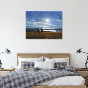 Toile Aquarelle de Winslow Homer, Clair de lune,