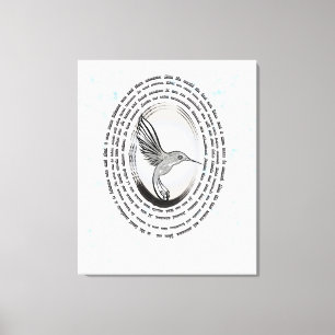 Toile Aquarelle d'encre de colibri